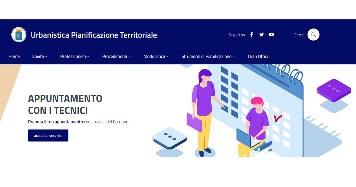 Immagine relativa alla notizia Urbanistica: avviso modifica gestione degli appuntamenti con l'utenza (cittadini e professionisti) - avvio della piattaforma di prenotazione online