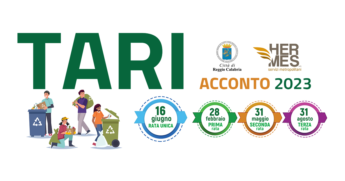 Immagine relativa alla notizia Hermes Servizi Metropolitani - TARI ACCONTO 2023 - Avvisi di pagamento