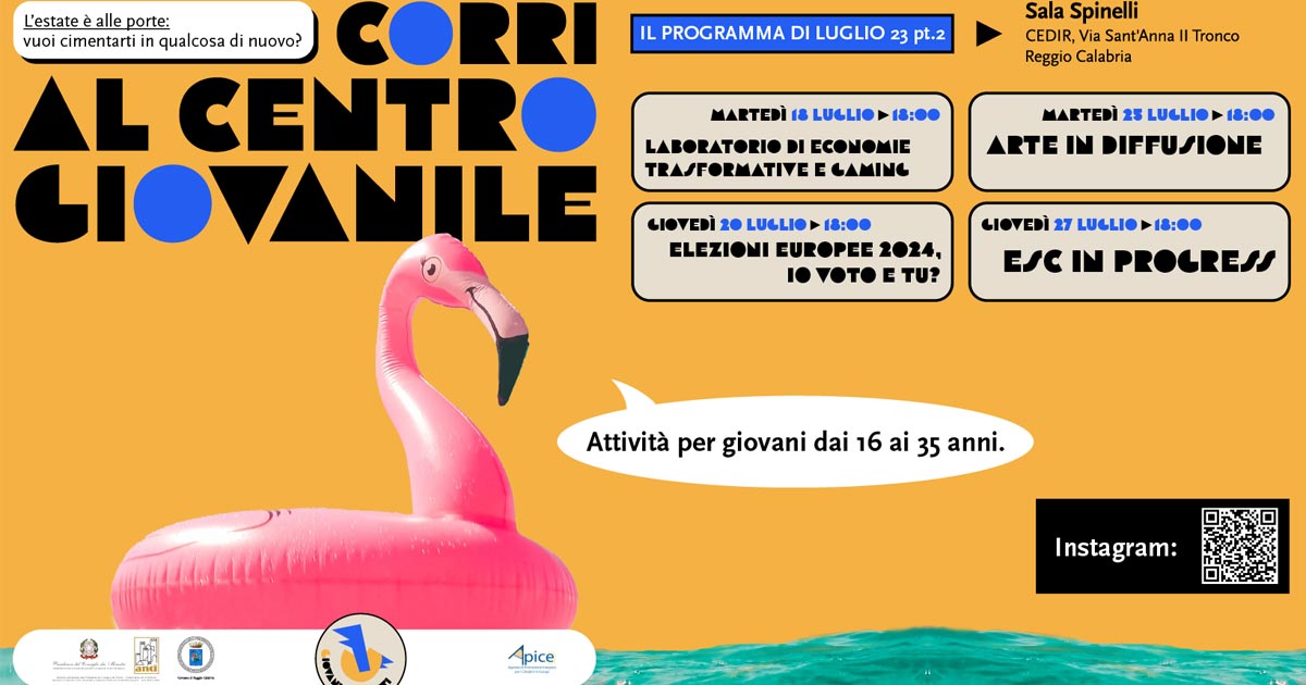 Immagine relativa alla notizia Progetto "Giovani fermenti. Per il Bene Comune" - Calendario attività seconda metà Luglio 2023