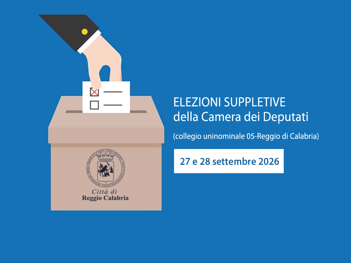 Copertina Notizia - Elezioni suppletive della Camera dei deputati nel collegio uninominale 05-Reggio di Calabria della XXIII Circoscrizione Calabria