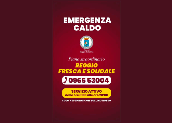 EMERGENZA CALDO: Parte il piano "REGGIO FRESCA E SOLIDALE"